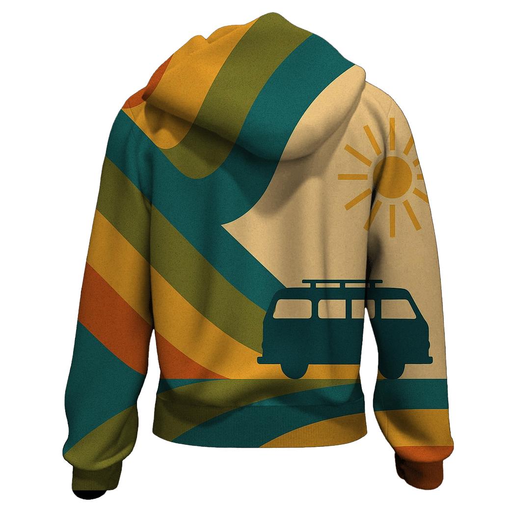 Burnt Orange Groove Waves premium hoodies