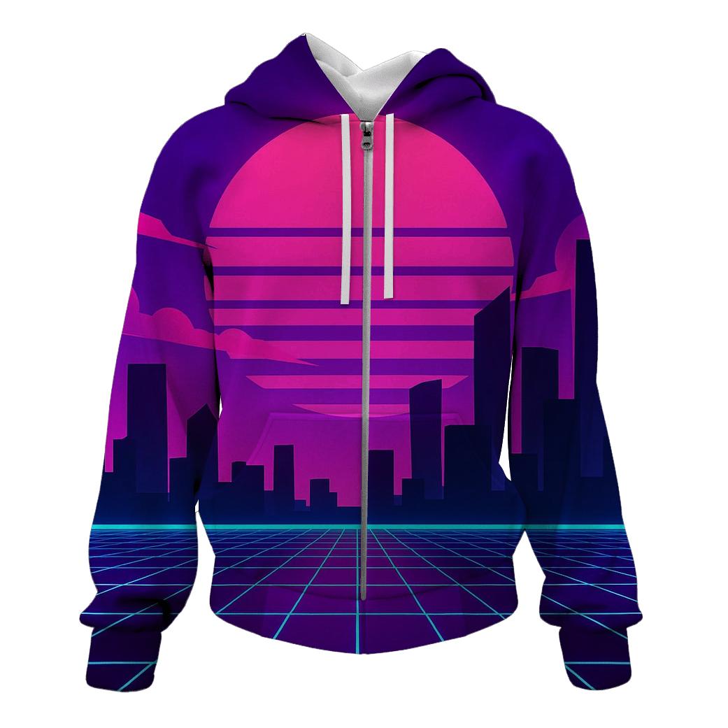 Neon Skyline Mirage designer hoodies