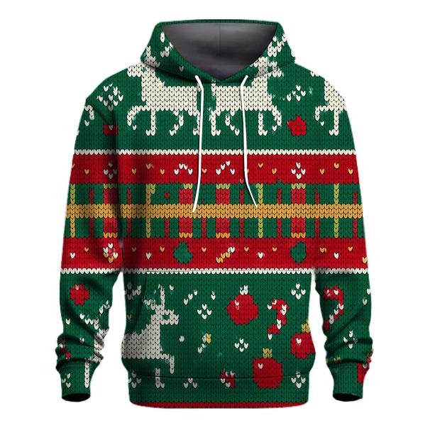 Tinsel Reindeer Plaid Stitch Design hoodie designs
