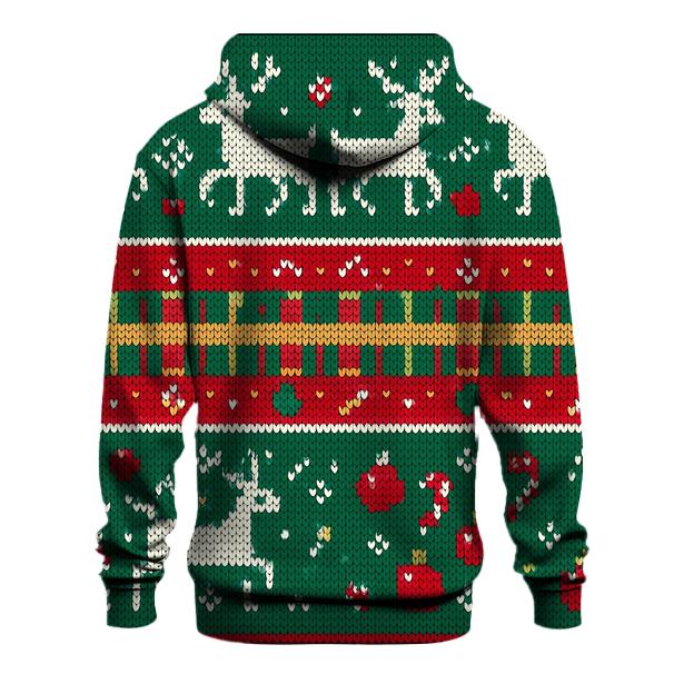 Tinsel Reindeer Plaid Stitch Design hoodie designs