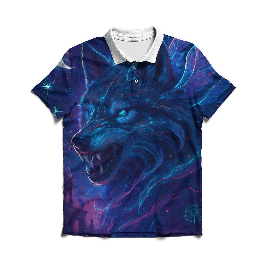 Nebula Sentinel Wolf stylish collar polo tees