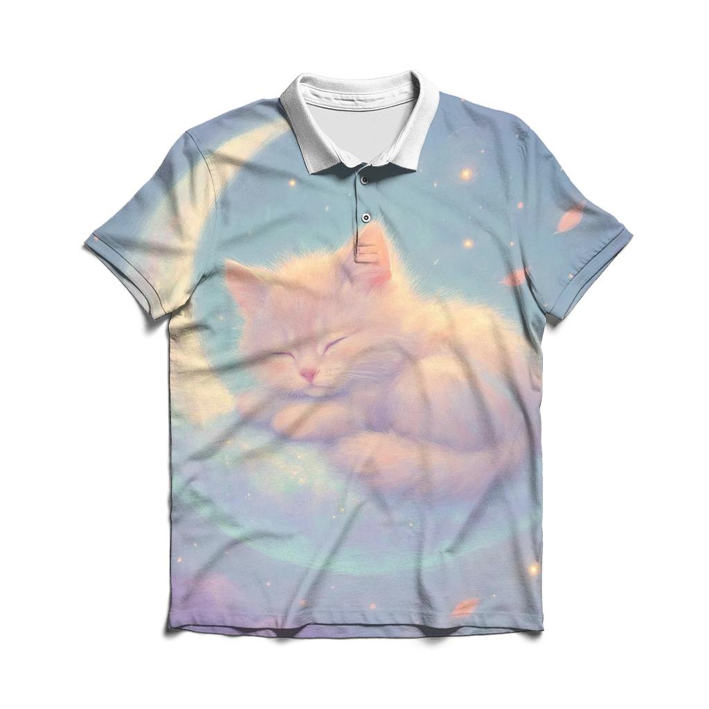 Starlit Cloud Kitten stylish collar polo tees