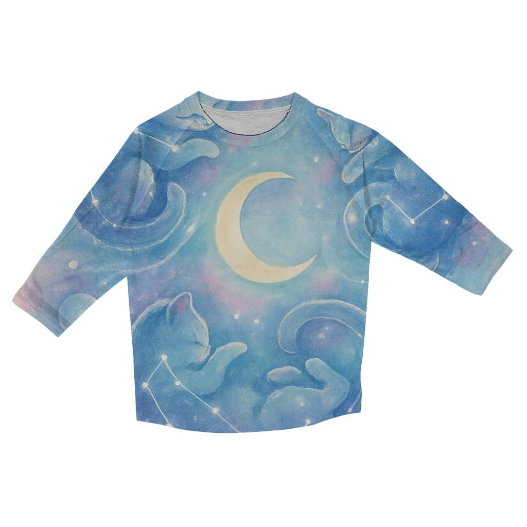 Galactic Dream Kittens casual three quarter sleeve shirts