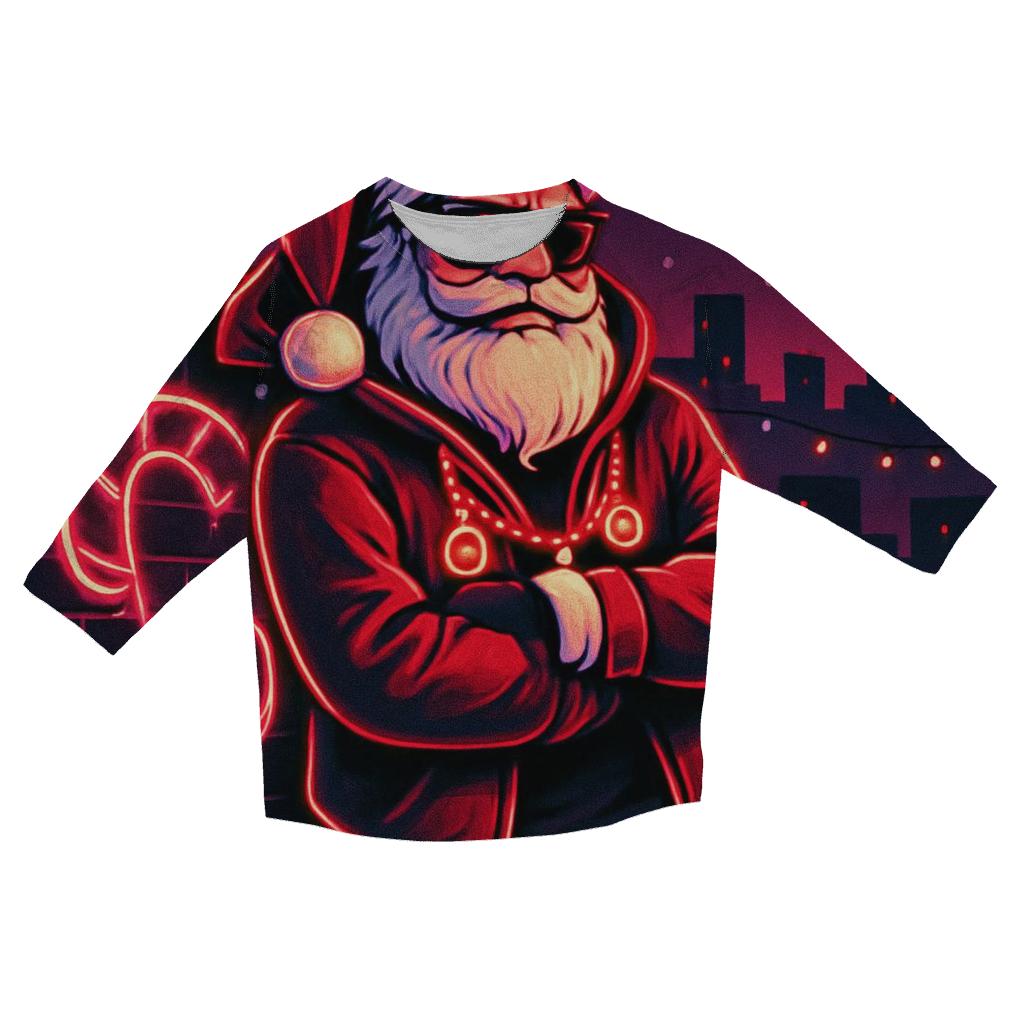 Neon Streetwear Santa cotton quarter sleeve shirts
