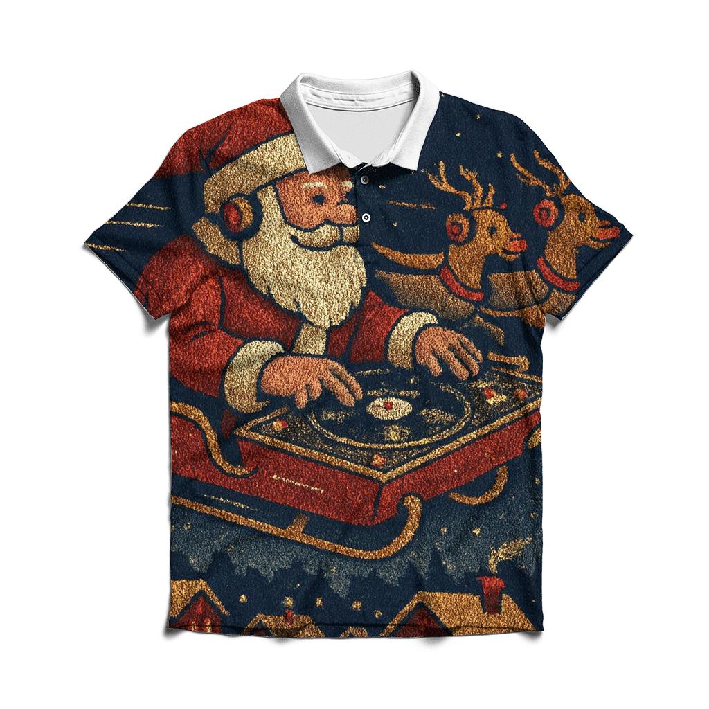 Midnight Sleigh Jam embroidered polo tops