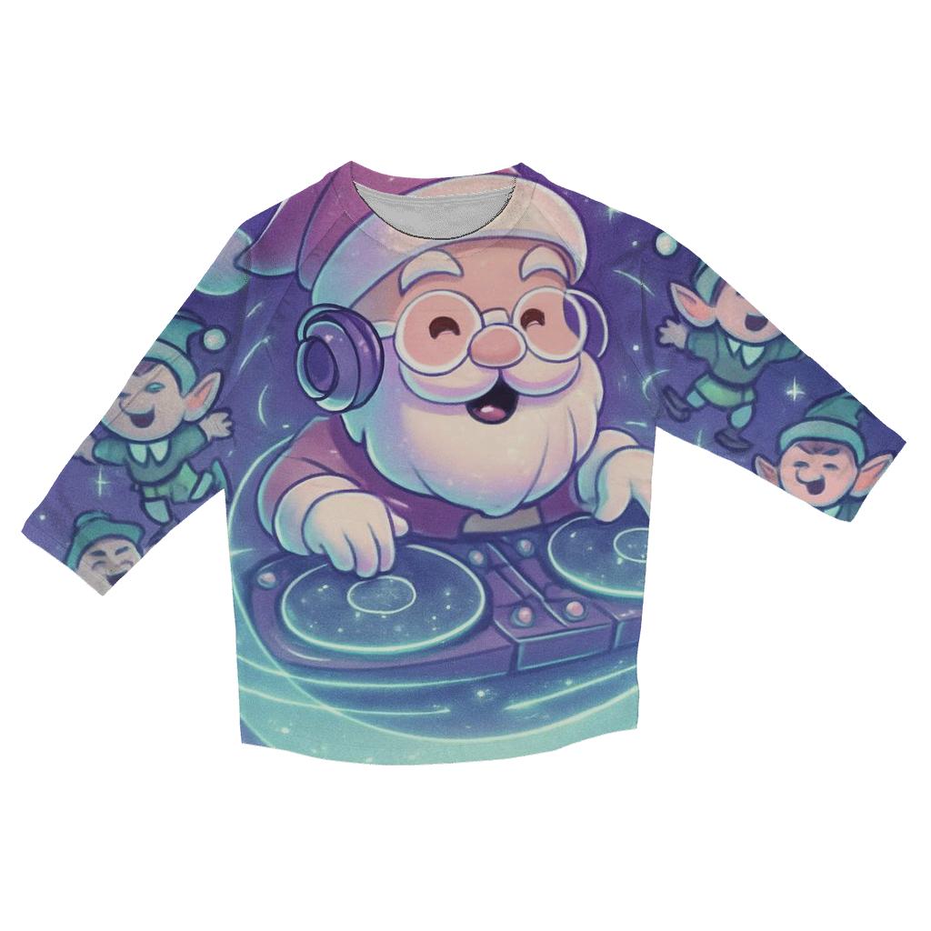 Constellation DJ Santa printed three quarter sleeve shirts