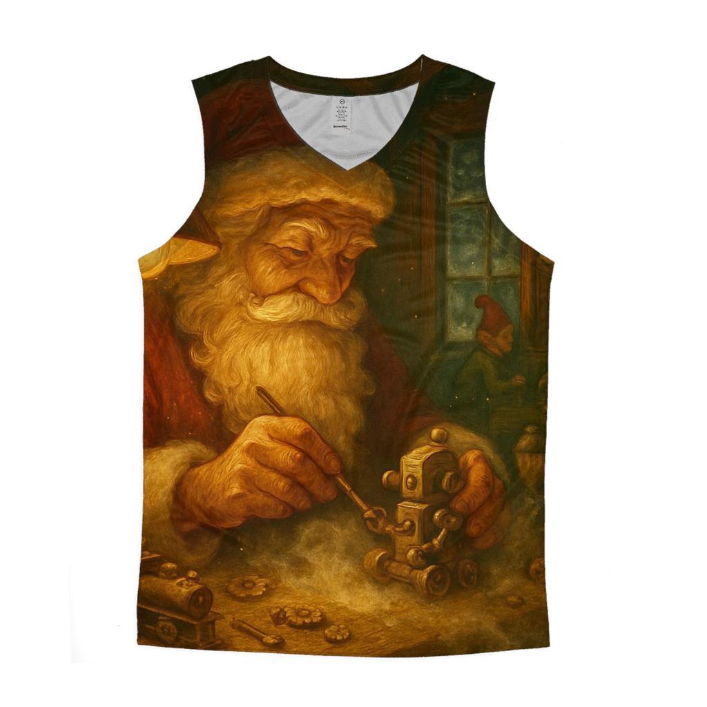 Workshop Clockwork Santa graphic print tank tops