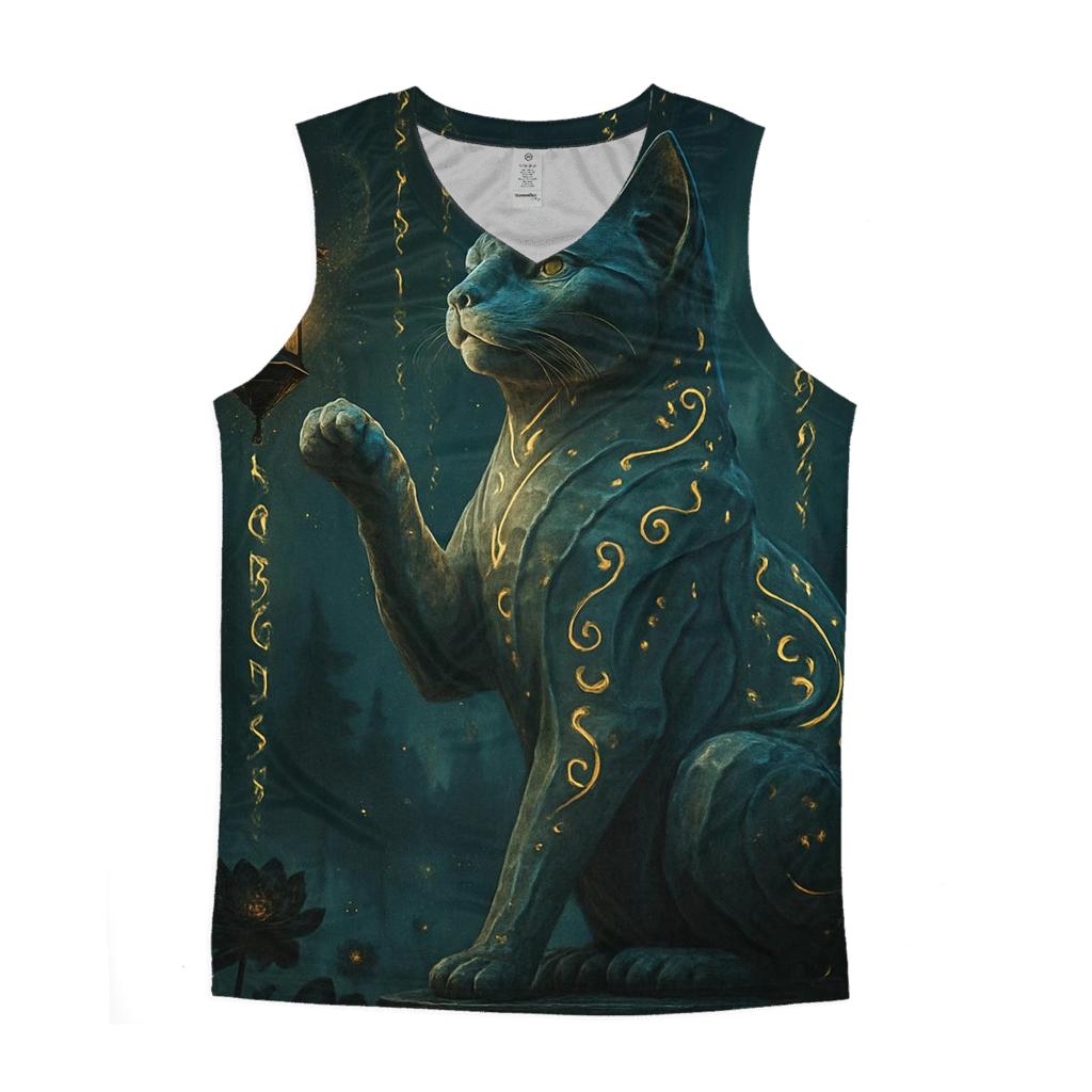 Mystic Guardian Cat Totem casual summer tank tops
