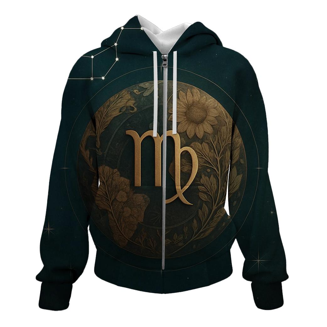 Virgo Harvest Star Mandala embroidered hoodies