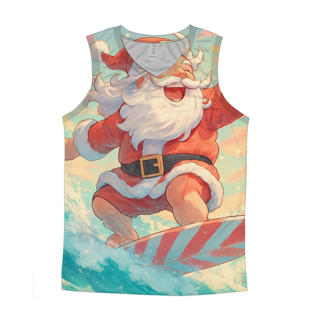 Surfboard Santa Sunshine cotton sleeveless tops