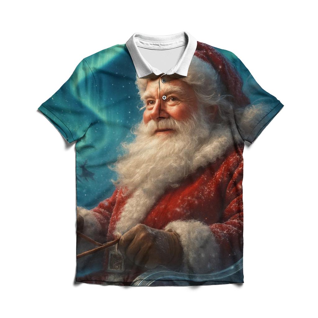 Aurora Sleighmaster Santa stylish collar polo tees