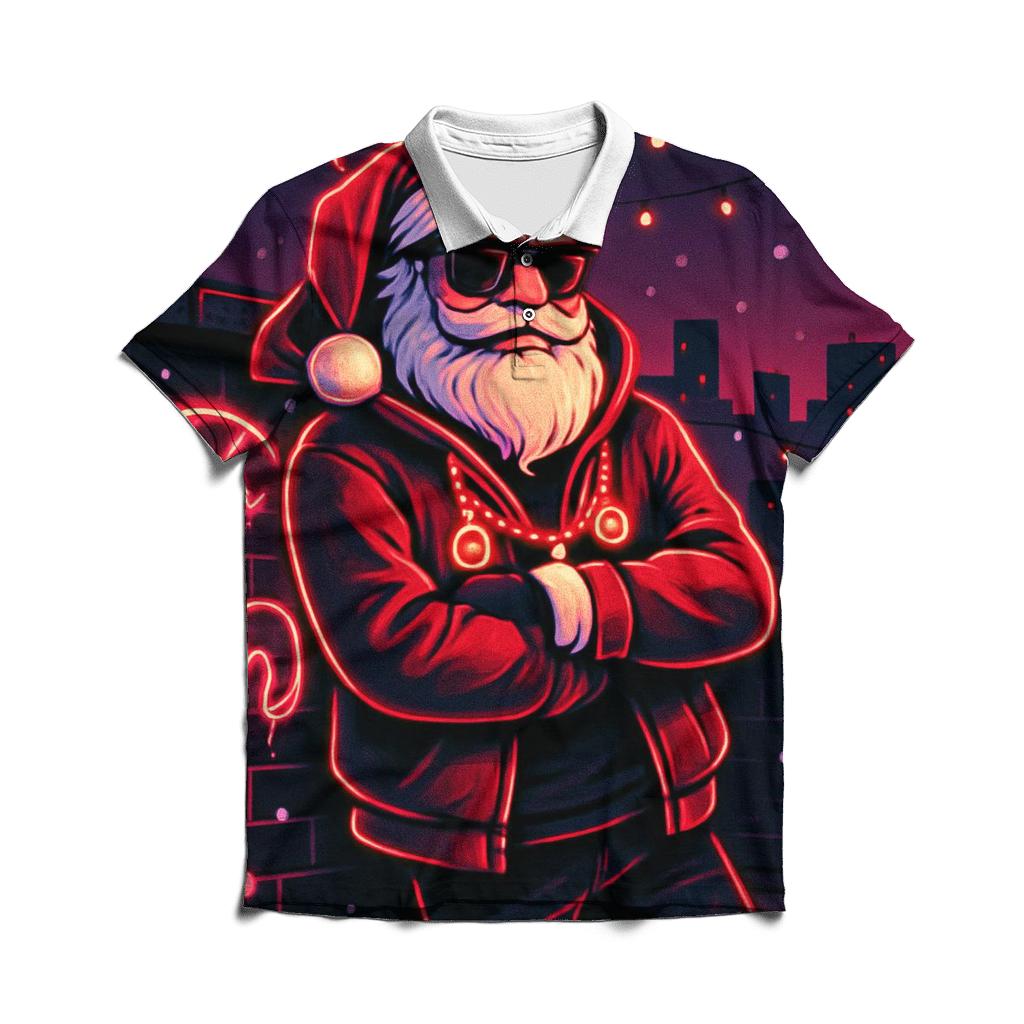 Neon Streetwear Santa stylish collar polo tees