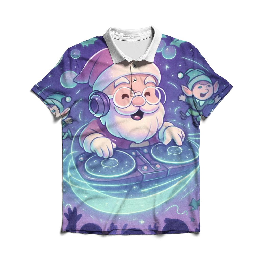 Constellation DJ Santa embroidered polo tops