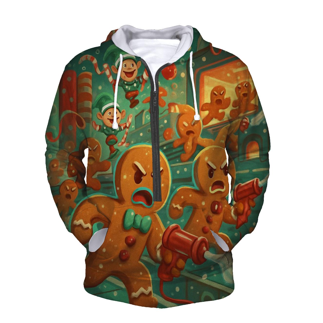 Gingerbread Workshop Riot graphic hoodies