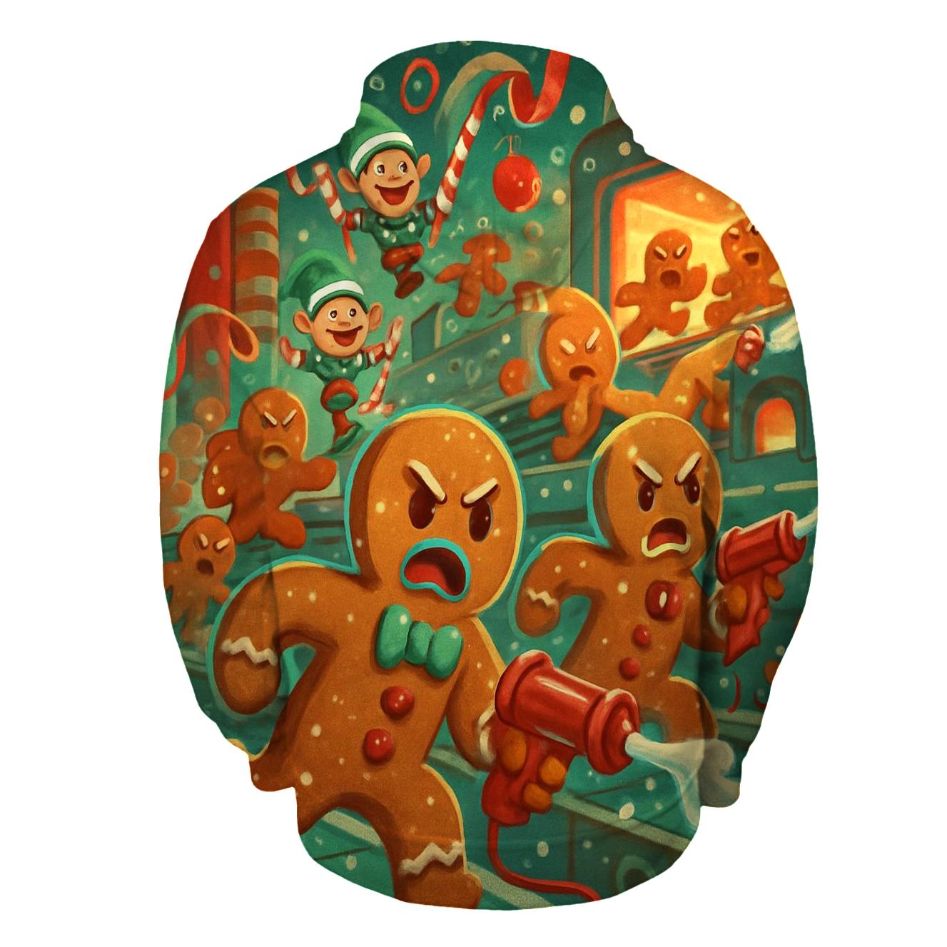 Gingerbread Workshop Riot graphic hoodies