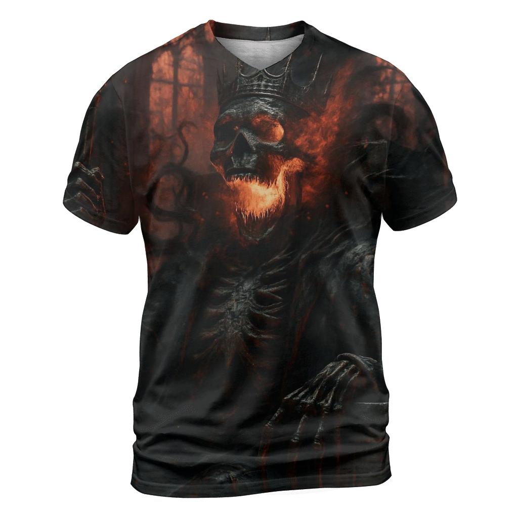 Ashen Skull Sovereign artistic all-over print tops