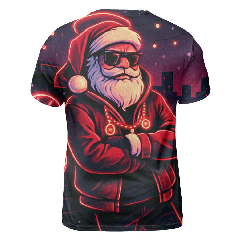 Neon Streetwear Santa artistic all-over print tops