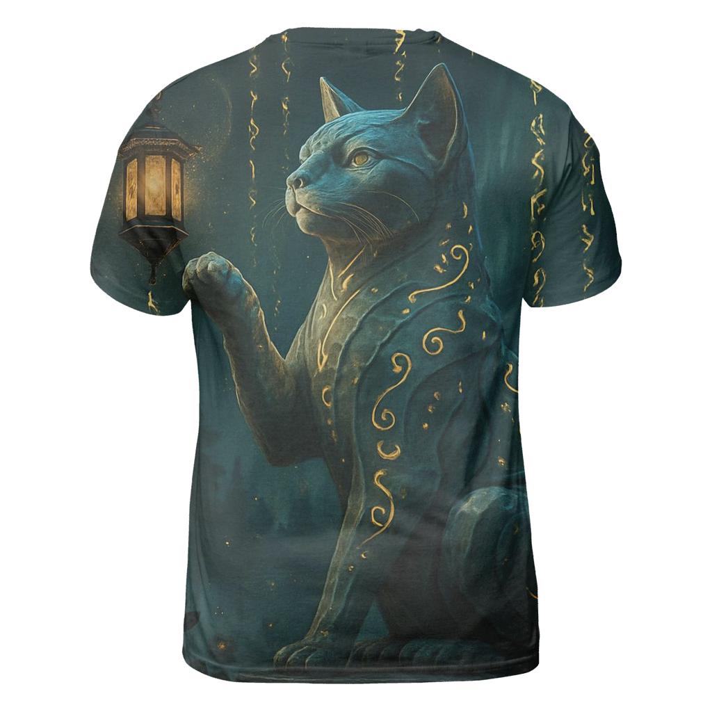 Mystic Guardian Cat Totem designer pattern shirts