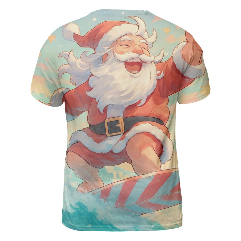 Surfboard Santa Sunshine statement graphic shirts