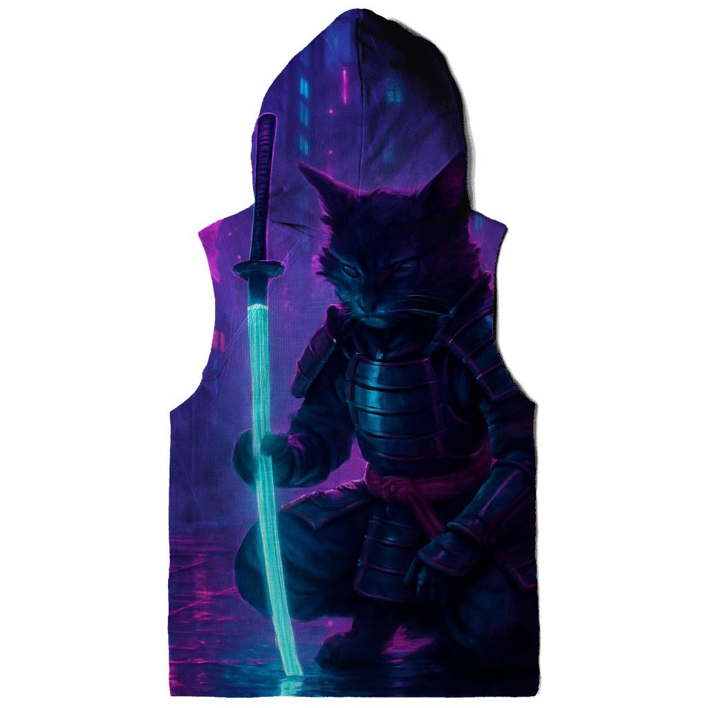 Neon Samurai Cat heavyweight hoodies