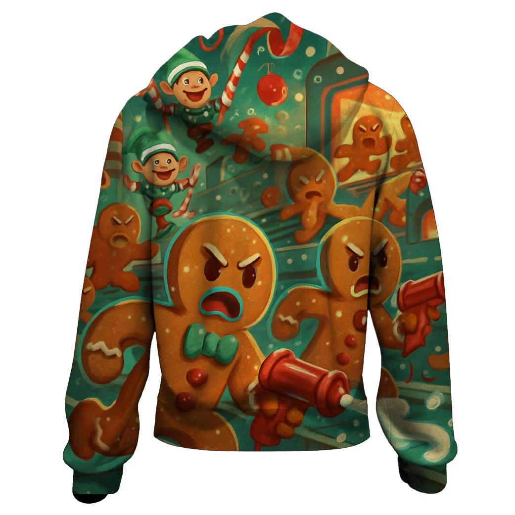 Gingerbread Workshop Riot printed hoodies