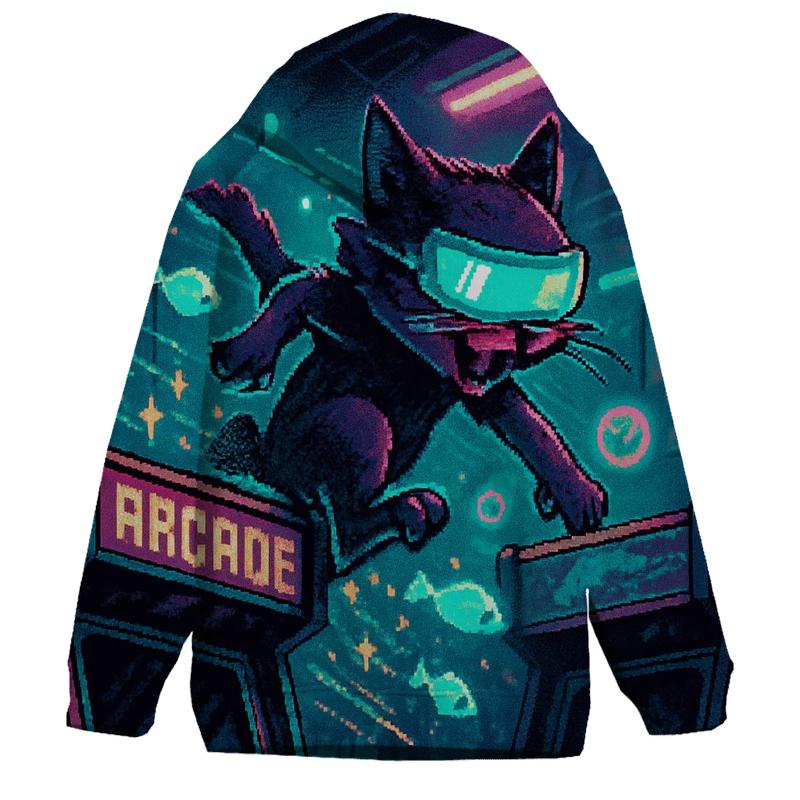 Retro Arcade Alley Cat designer hoodies