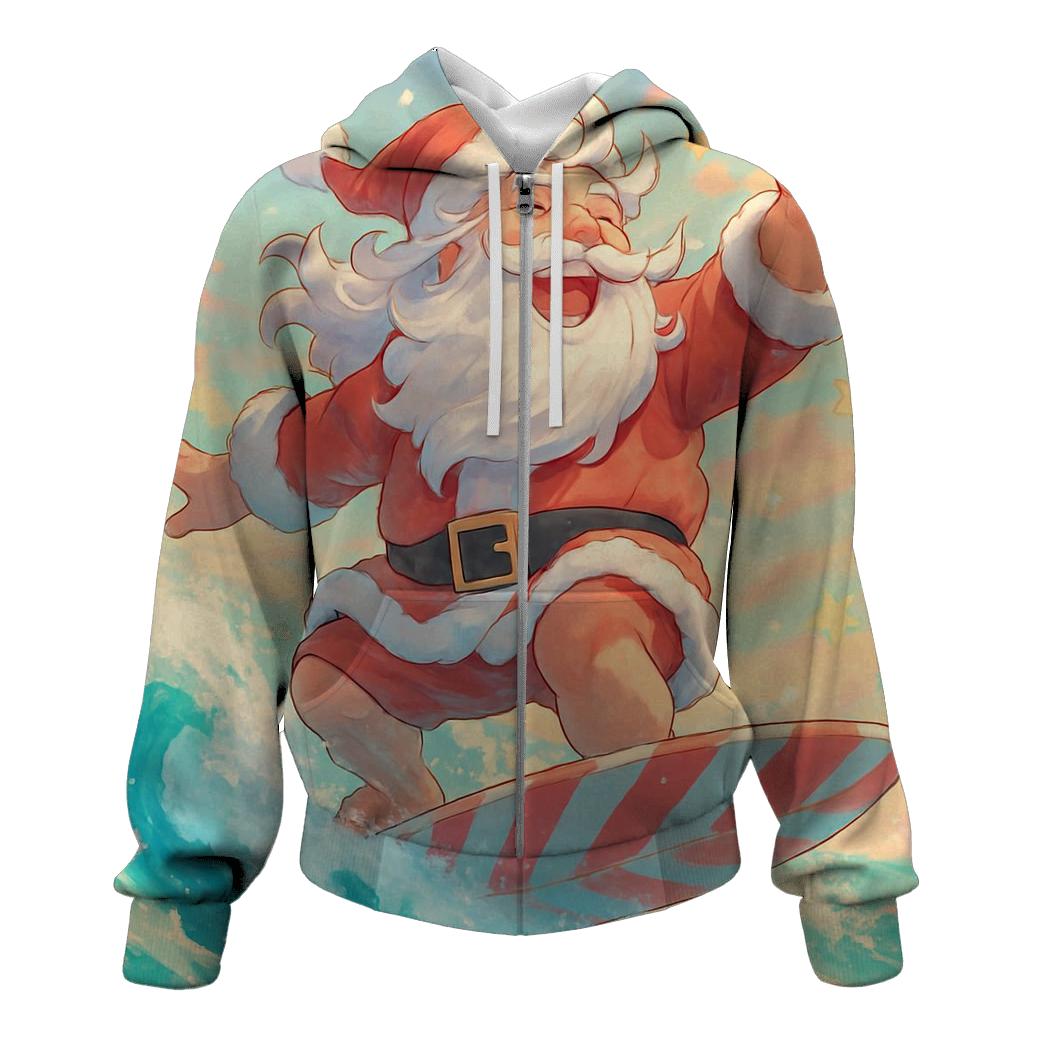 Surfboard Santa Sunshine lightweight hoodies