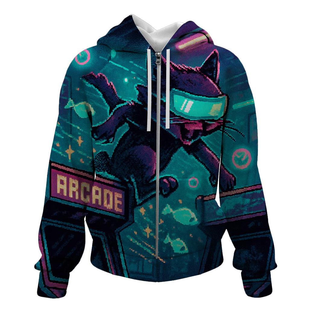 Retro Arcade Alley Cat hoodie designs