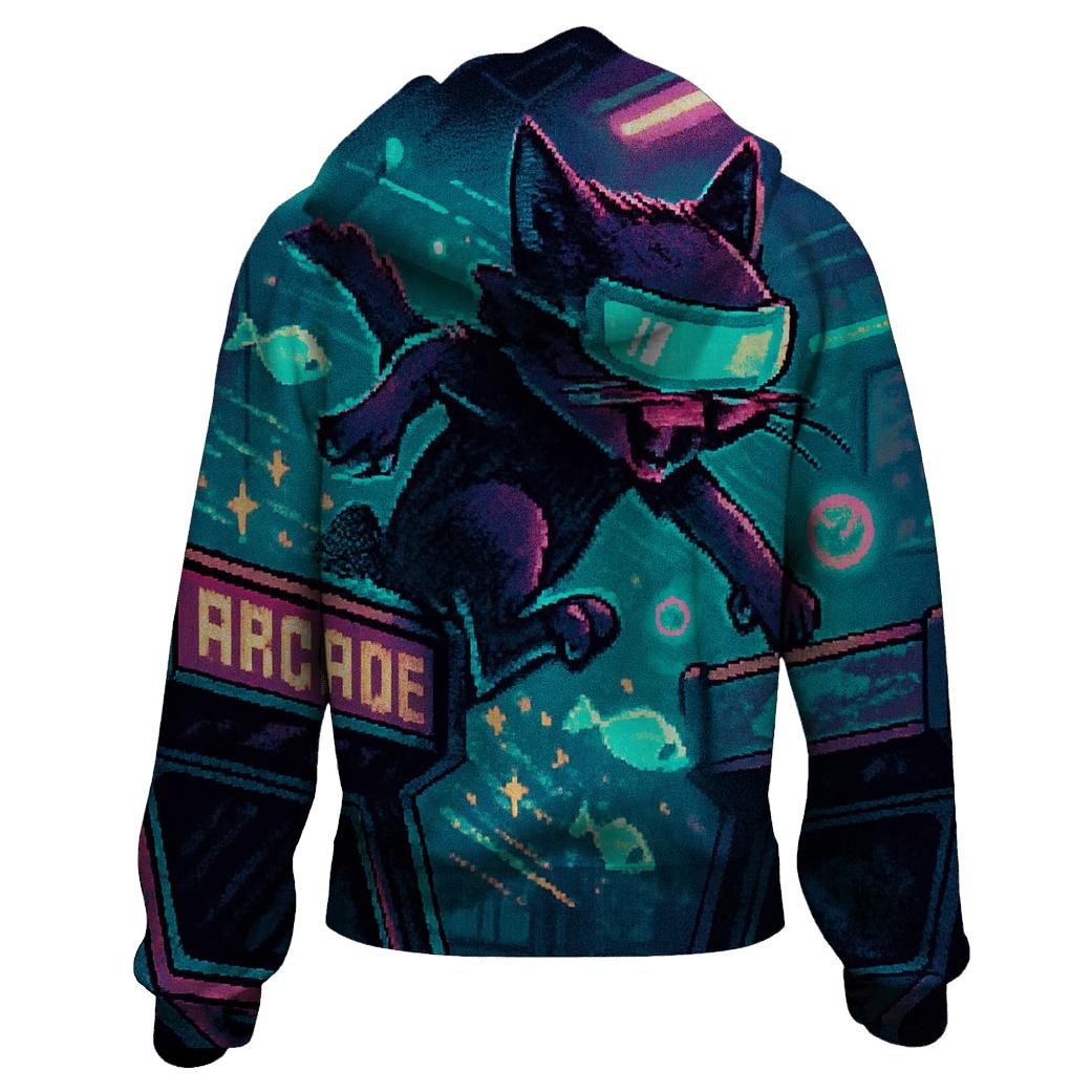 Retro Arcade Alley Cat hoodie designs