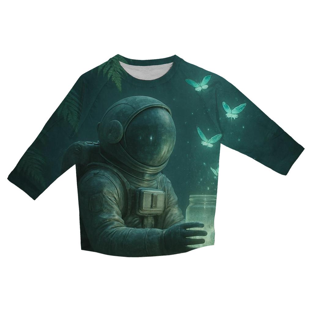 Random Rainforest Astronaut printed three quarter sleeve shirts