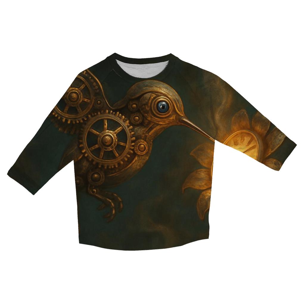 Random Clockwork Hummingbird cotton quarter sleeve shirts