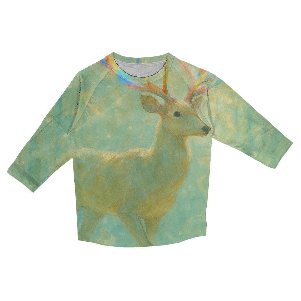 Random Prism Deer stylish quarter sleeve tops