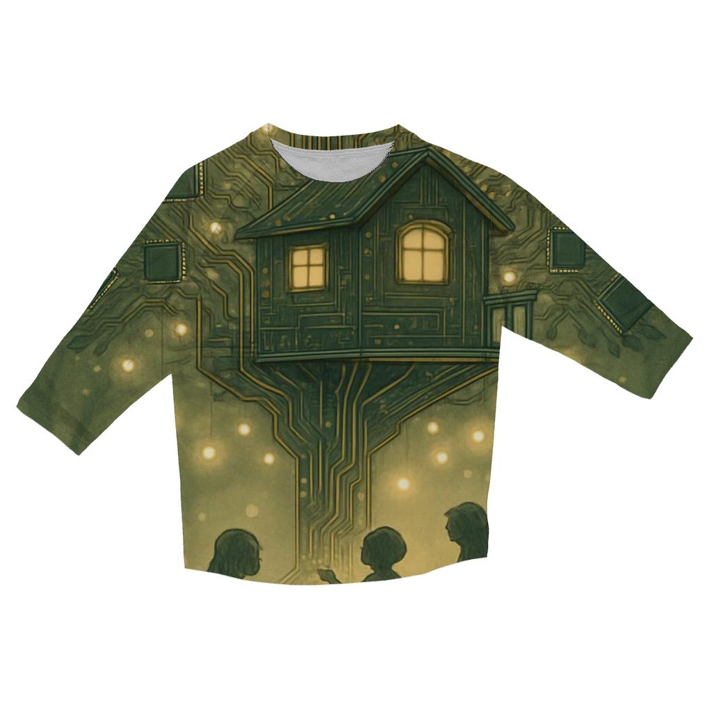 Random Circuit Treehouse trendy 3/4 sleeve tops