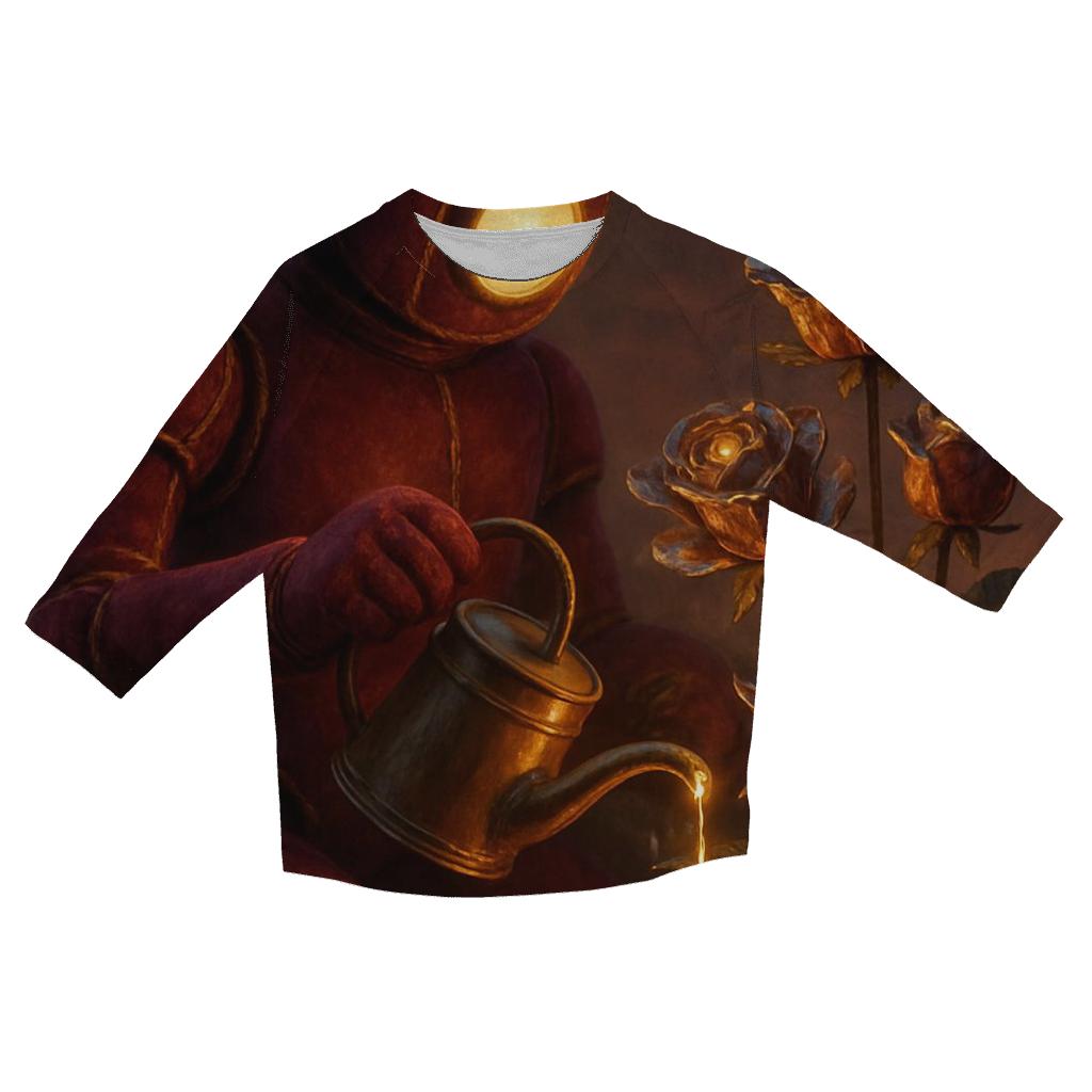 Random Velvet Robot Gardener printed three quarter sleeve shirts