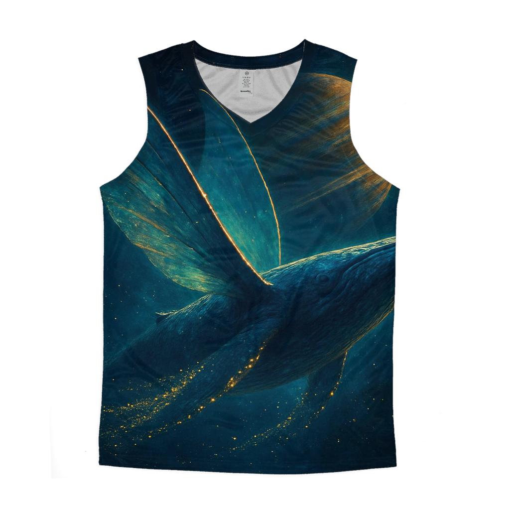 Random Solar Sail Whale graphic print tank tops