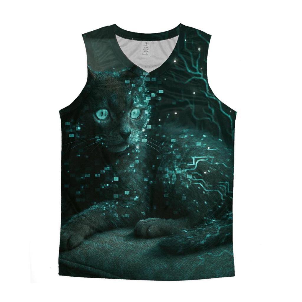 Random Glitch Garden Cat casual summer tank tops
