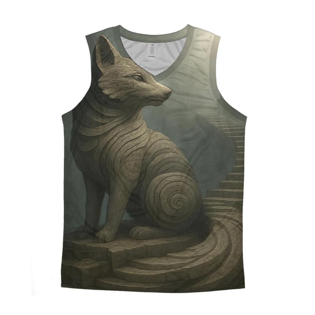 Random Stone Spiral Fox personalized athletic tanks