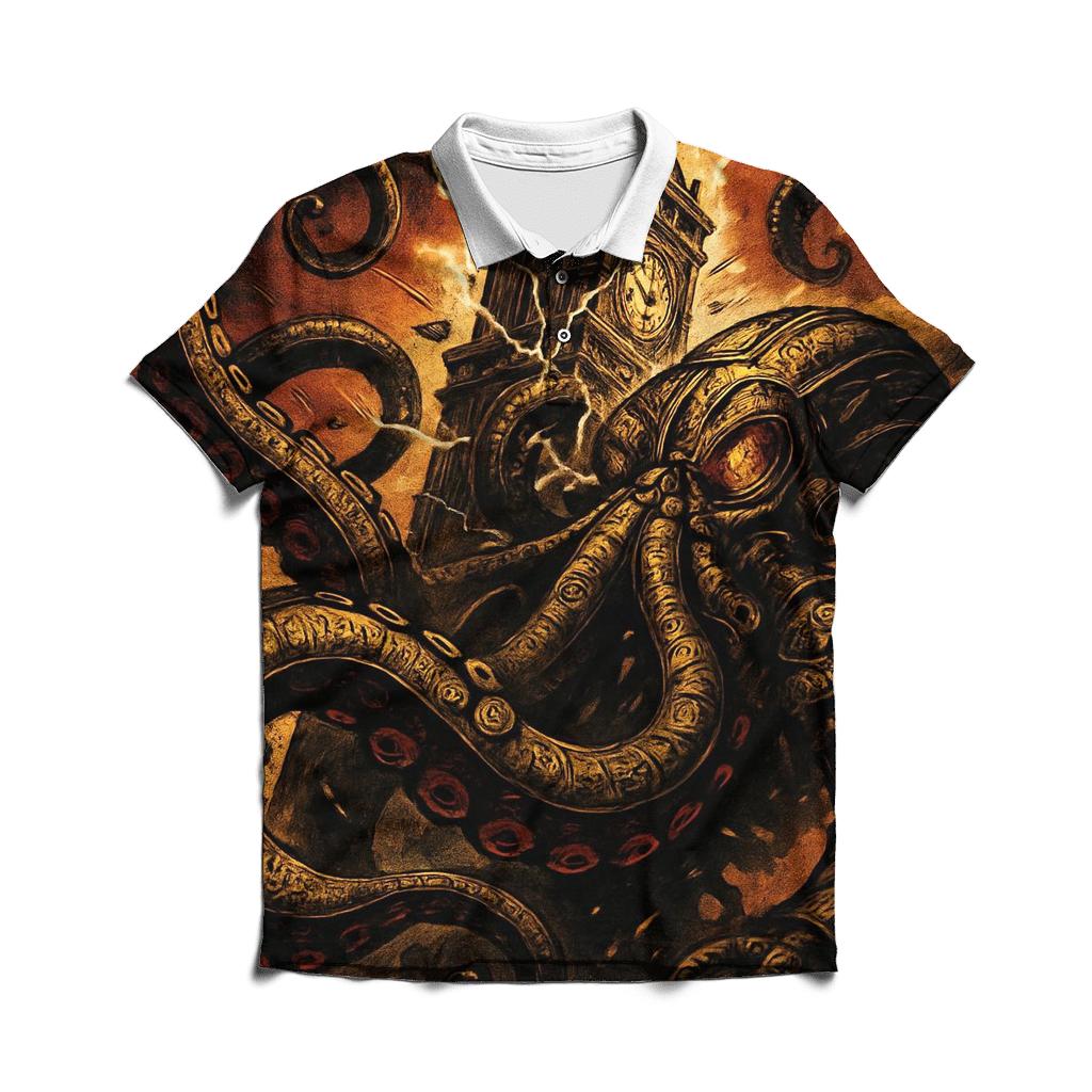 Random Clockwork Kraken branded logo polo shirts