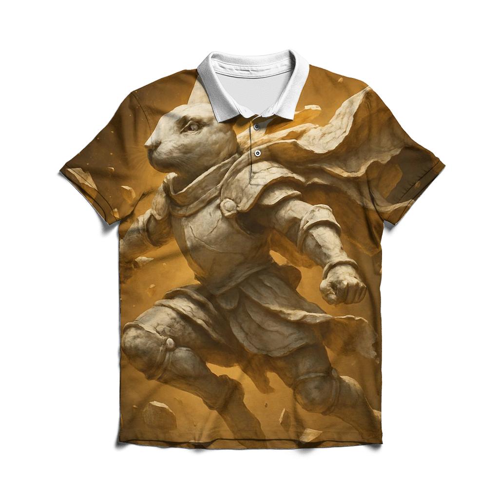 Random Marble Knight Rabbit classic pique polos