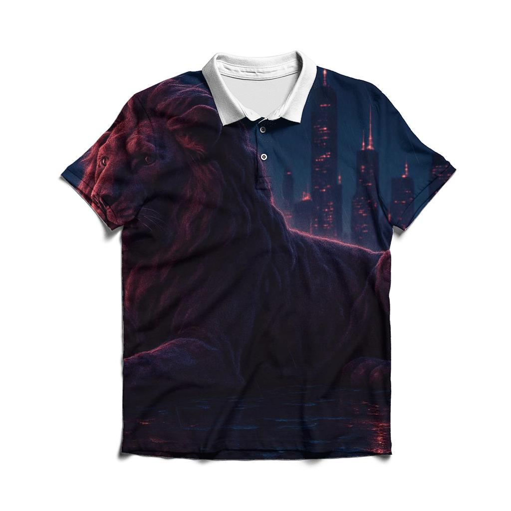 Random Velvet Skyline Lion branded logo polo shirts