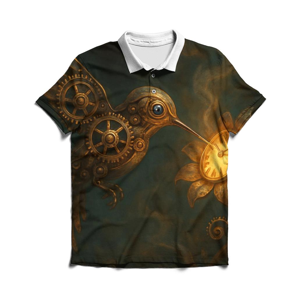 Random Clockwork Hummingbird branded logo polo shirts