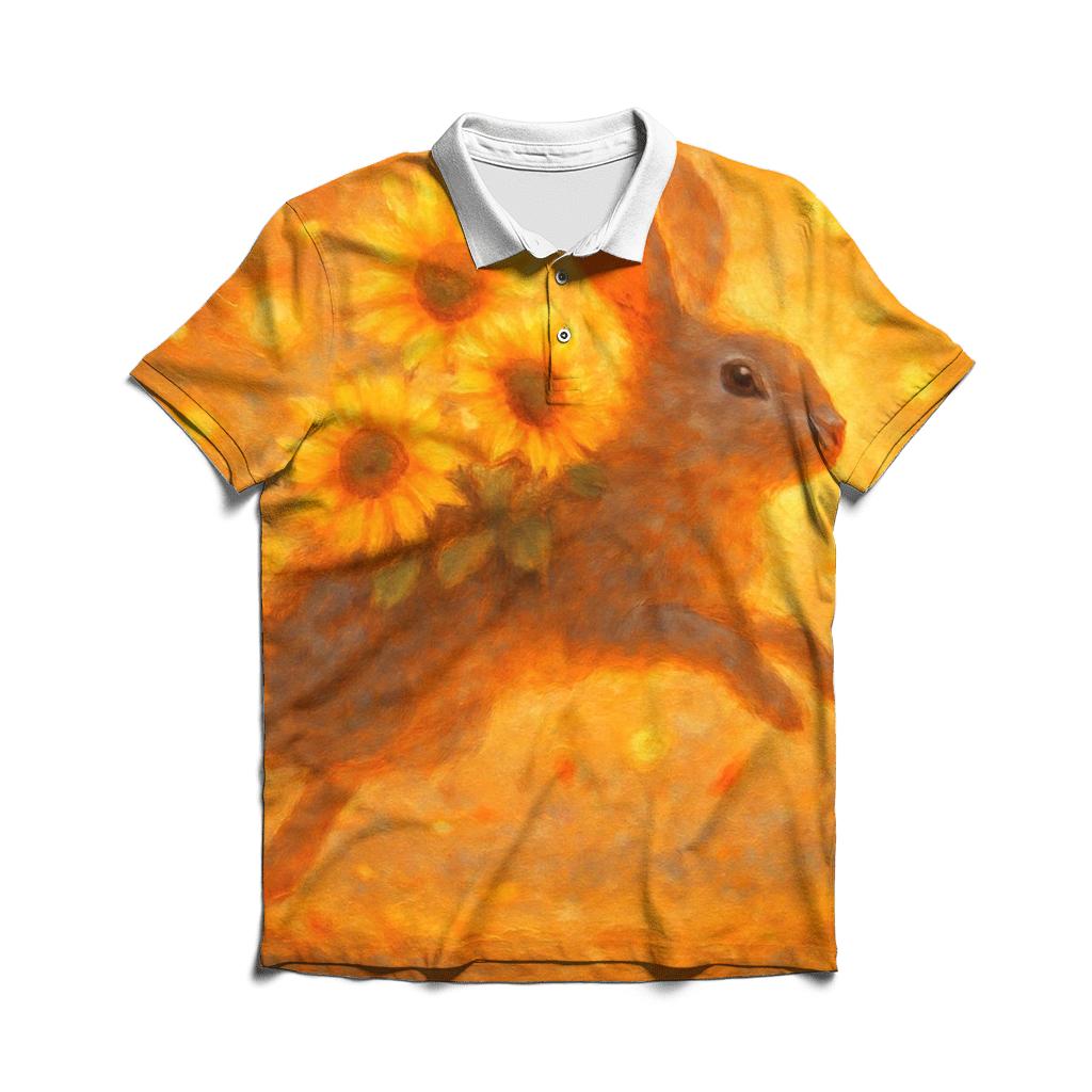 Random Solar Bloom Rabbit casual sports polo shirts