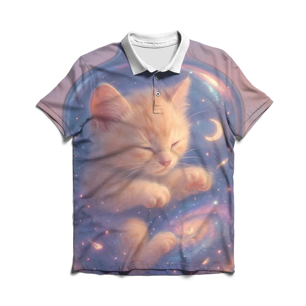 Random Pocket Universe Kitten casual sports polo shirts
