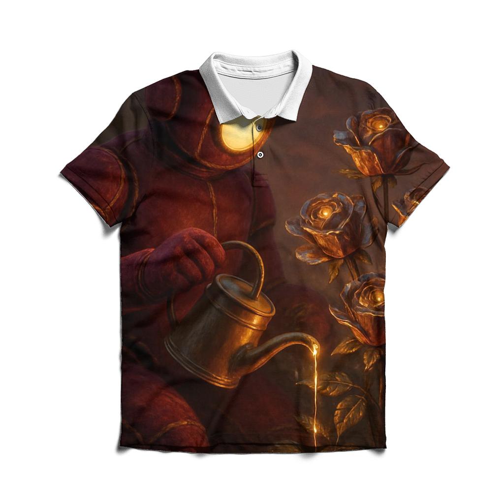 Random Velvet Robot Gardener custom polo shirts