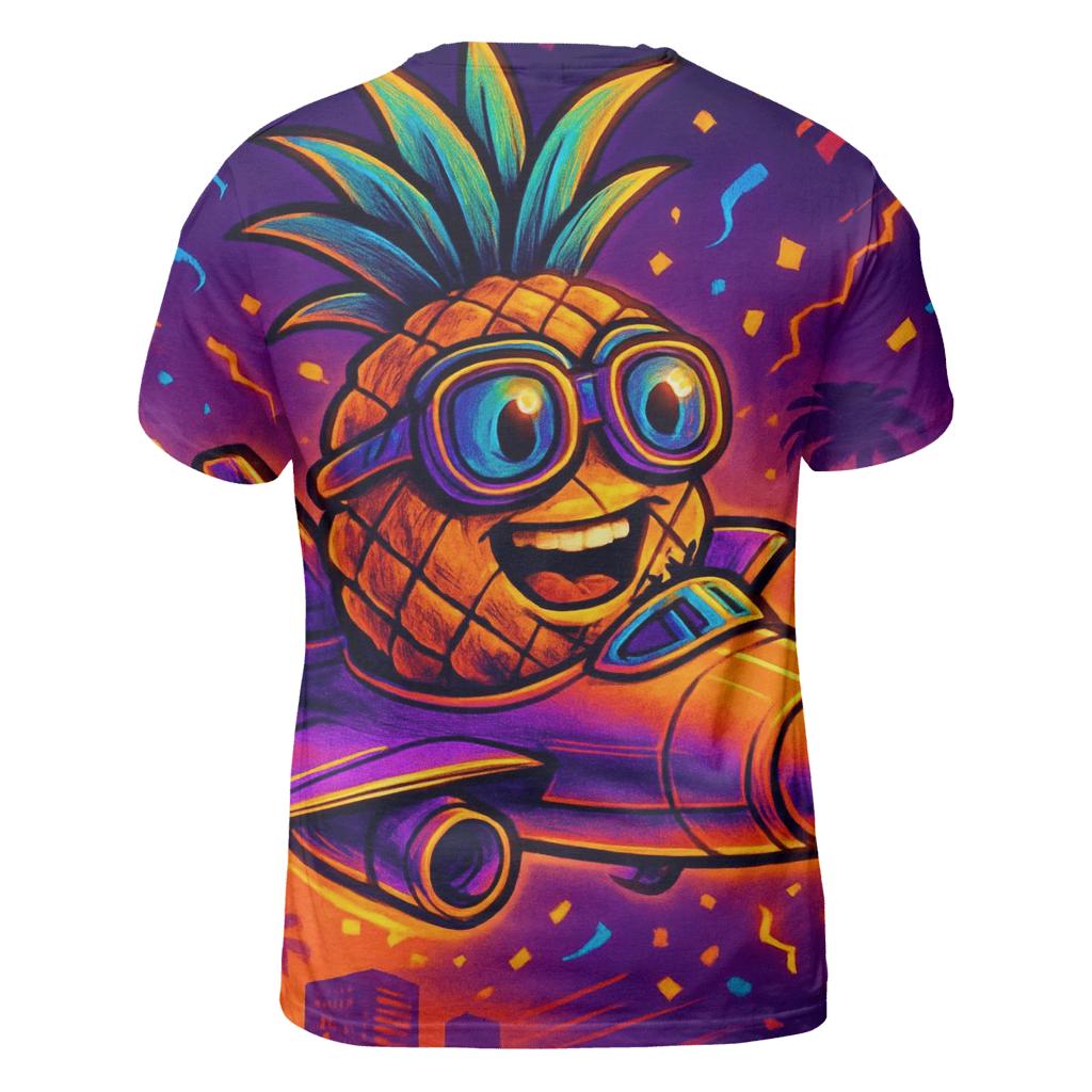 Random Neon Pineapple Pilot statement graphic shirts