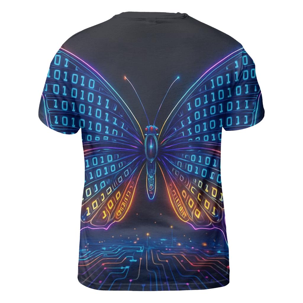 Random Binary Butterfly creative print fashion shirts