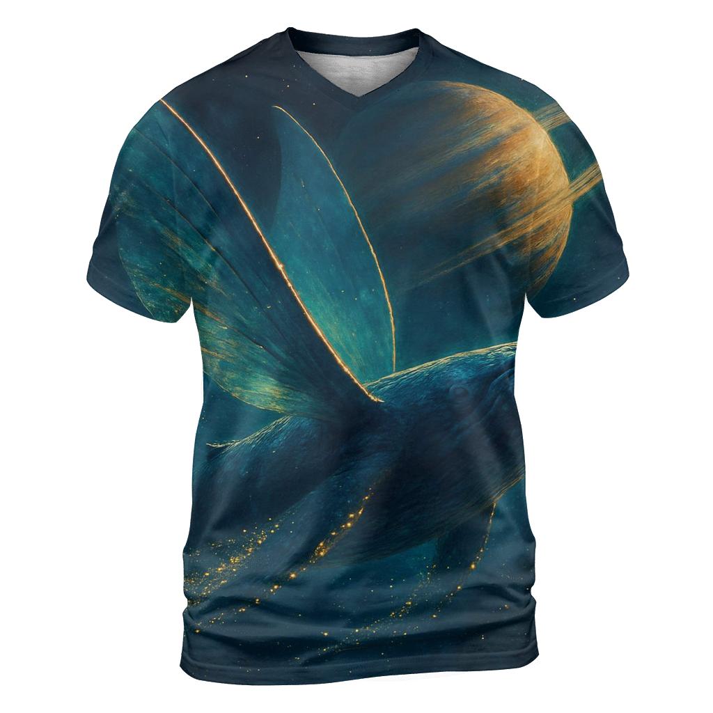 Random Solar Sail Whale vibrant all-over design tees
