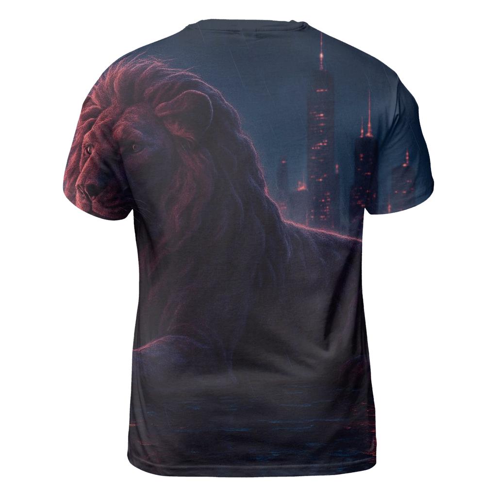 Random Velvet Skyline Lion creative print fashion shirts
