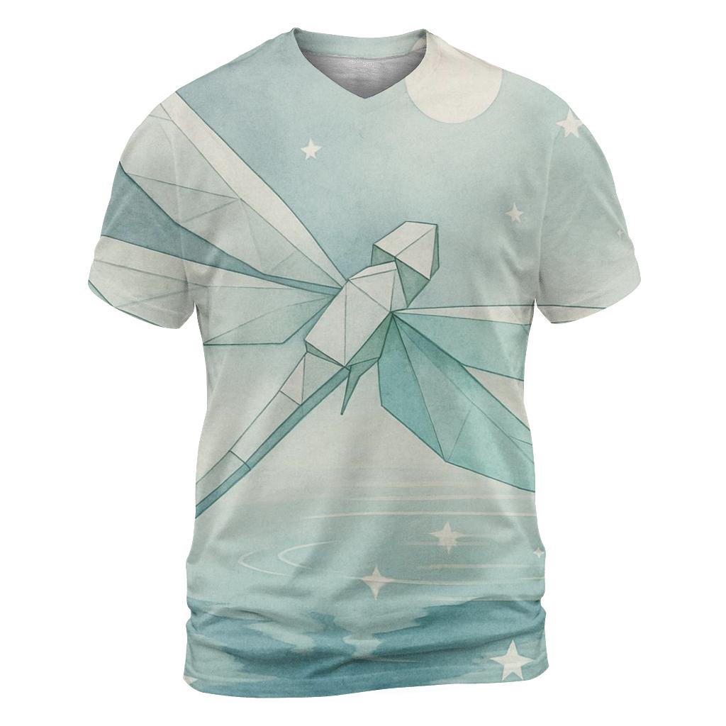 Random Origami Dragonfly artistic all-over print tops