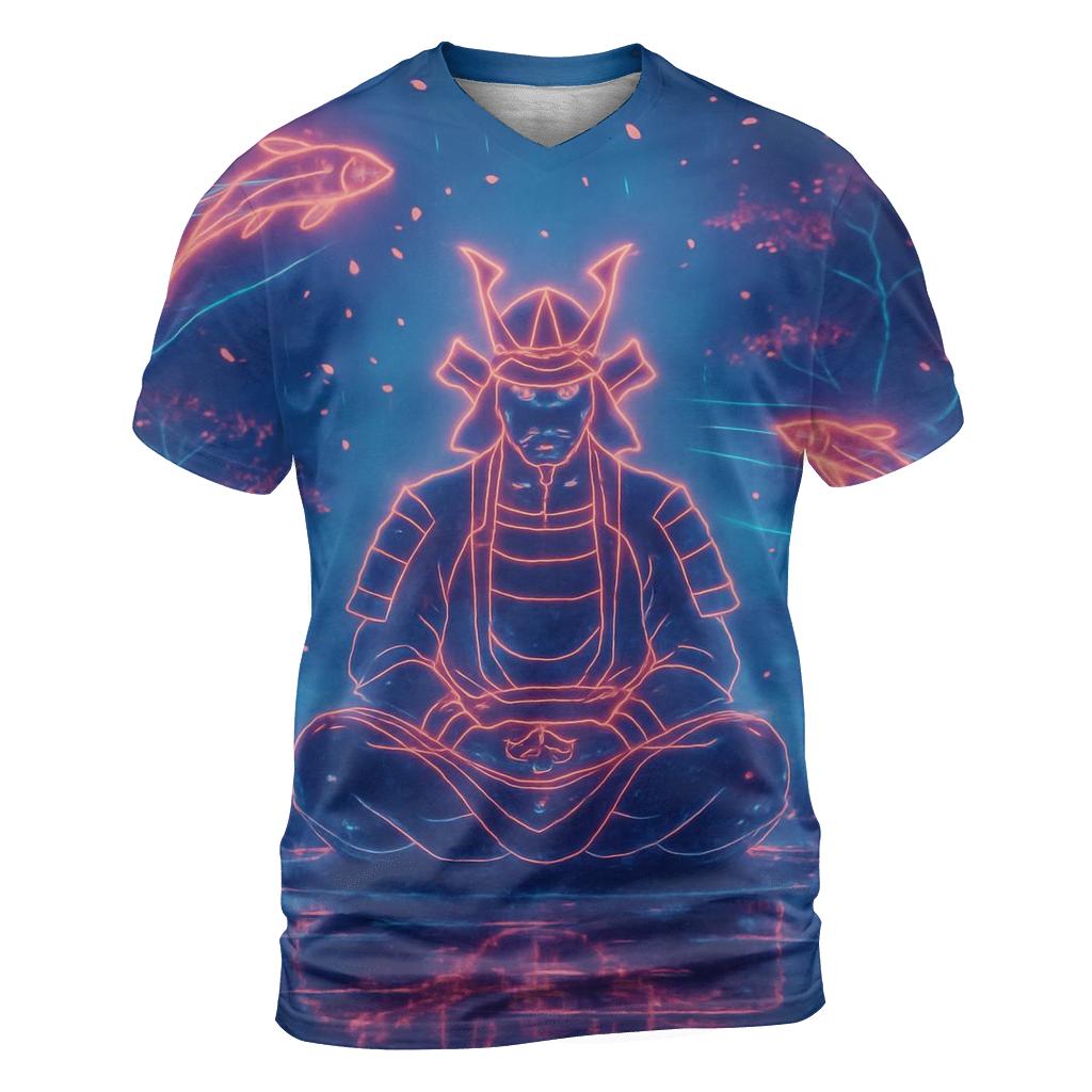 Random Neon Samurai Garden custom all-over print shirts